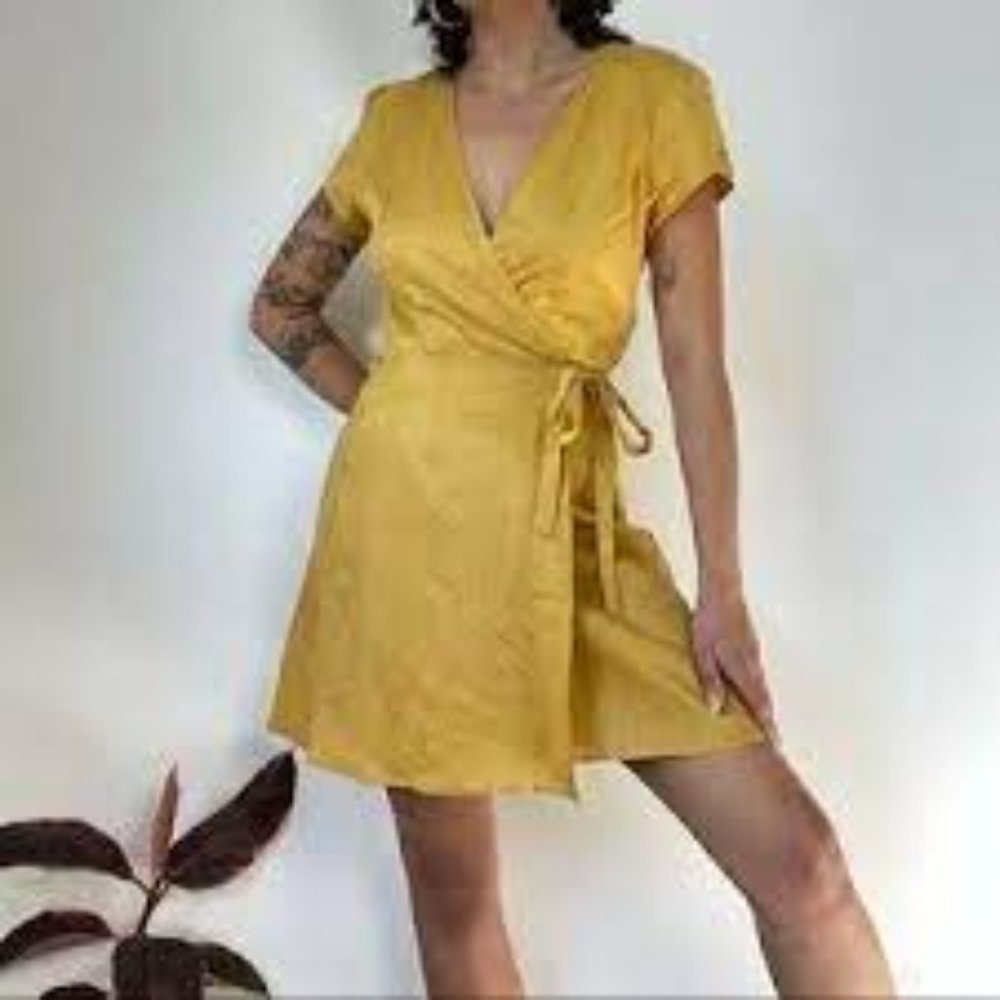 Whimsy and Row Mustard Yellow Midi Dress